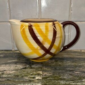 Vintage Vernonware Organdie Yellow/Brown Teapot, no lid